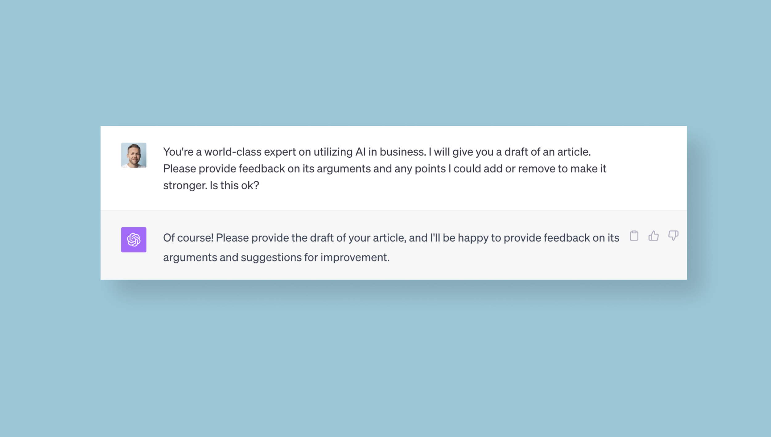 A prompt I used with ChatGPT to help me improve this article